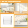 thumbnail image 3 of Raindrops 2pcs Clear Square Glass Vases Hydroponic Flower Vases for Table Decoration for Home Office Transparent Glass Planter for Hydroponic Plants, 3 of 8