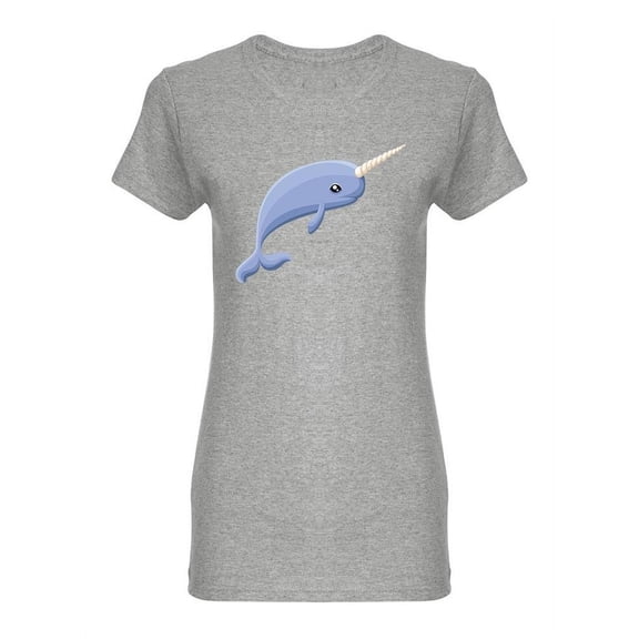 Cute Magic Narwhal Design Shaped T-Shirt Women -Image by Shutterstock, Female Large