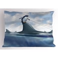 thumbnail image 1 of Shark Pillow Sham Fear Management Leadership Concept with A Penguin Holding Shark Humor Design, Decorative Standard King Size Printed Pillowcase, 36 X 20 Inches, Blue Grey Dust, by Ambesonne, 1 of 2