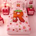 thumbnail image 3 of meiyoeat Sweet Fruit Initial R Twin Sheets,Strawberry Daisy Monogrammed Bedding For Girl,3-Piece,1 Fitted Sheet and 1 Pillowcase, 3 of 6