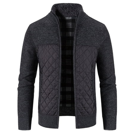 

ASEIDFNSA Mens Scrub Jacket Small Men Jackets Men S Winter Cottonpadded Jacket Stand Collar Knitted Splice Sweater Coat Casual Cardigan Stylish Outwear