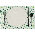 thumbnail image 5 of Northlight Shamrock St. Patrick's Day Placemats - 18" - White and Green - Set of 4, 5 of 5