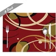 thumbnail image 4 of Placemats Set of 4 Christmas Red Geometric Circle Placemats Heat Resistant Non-Slip Dining Placemats Washable Table Mats for Home Kitchen Décor, 4 of 5