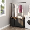 thumbnail image 7 of LENLN Large Laundry Hamper with Clothes Rack Hanging Bar, 3 Section Pull-Out & Removable Sorter Bags, Freestanding Laundry Basket Organizer for Bathroom, 7 of 7