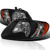 Spec-D Tuning Black Housing Headlights Compatible with 2001-2007 Dodge Grand Caravan, Chrysler Town & Country, L R Pair Head Light Lamp Assembly