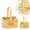 Beige, variant on WEIOUKC Basket with Handles, Woven Sturdy Small Small Basket with Handle,Picnic Serving Bowl for Outdoor Gatherings Family Parties Snack Storage Home Decor