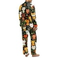 thumbnail image 4 of Xixirimido Cute Cats Floral Pattern Mens Pajama Set Soft Button Down Pajamas Long Sleeve Pjs Sleepwear Loungear Comfy Sleep Sets with Pockets, X-Large, 4 of 4