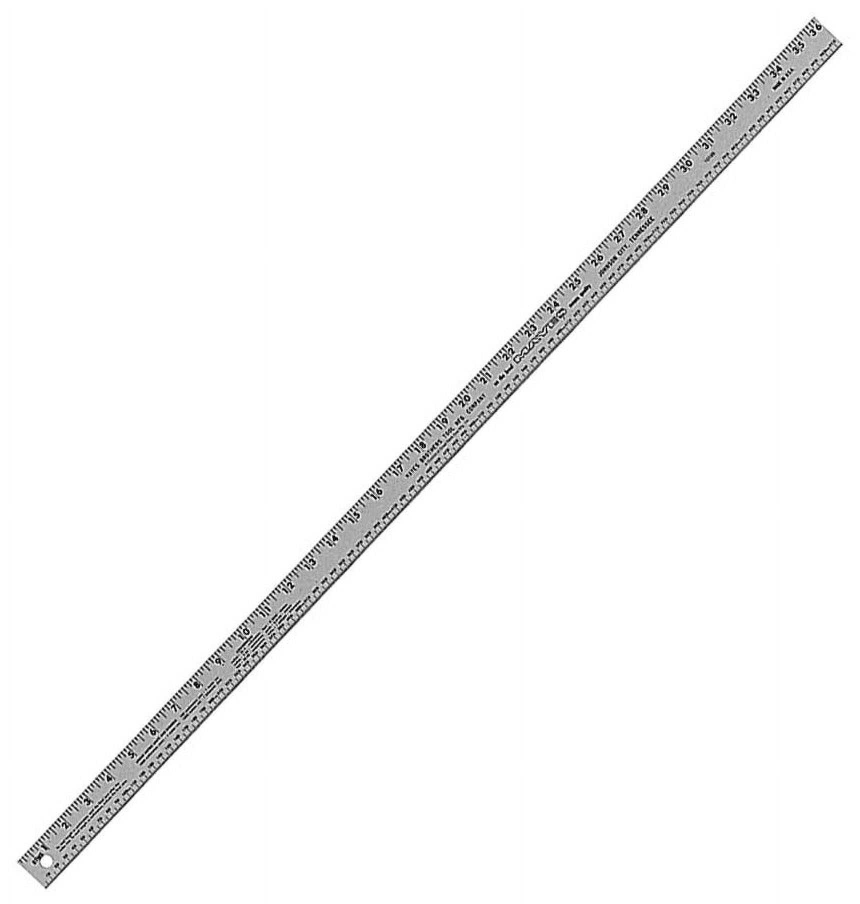 Mayes Straight Edge Aluminum Yardstick, Silver, 36 Inch