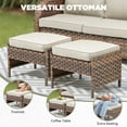 thumbnail image 4 of Planntonneo Wicker Ottoman Set of 2, Rattan Footrest Footstool Patio Furniture with Removable Beige Cushion, 4 of 6