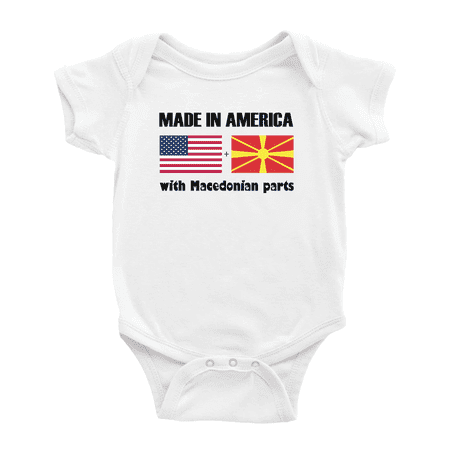 

Made In America With Macedonian Parts Funny Baby Clothing Bodysuits For Boy Girl