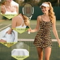 thumbnail image 3 of Psesaysky Athletic Dress for Women Mini Square Neck Sleeveless Built in Shorts with Pockets Tennis Golf Dresses Summer Clothing Brown Cheetah Print, Size S, 3 of 5