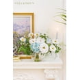 thumbnail image 3 of Artificial Silk Flowers Bouquet with Vase, Fake Flower Arrangements in Glass Vase with Faux Water for Spring Summer Seasonal Home Office Hotel Wedding Table Decor (Blue in Spring), 3 of 6
