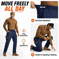 thumbnail image 3 of YAPPO Men's Work Pants, Water-Resistant Stretch Hiking Cargo Pants with 9 Pockets, 3 of 8