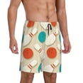 thumbnail image 2 of Kdxio Vintage Bowling Print Mens Sleep Shorts Bottoms Soft Comfy Pajama Wear Pants with Drawstring Pockets, 2 of 5