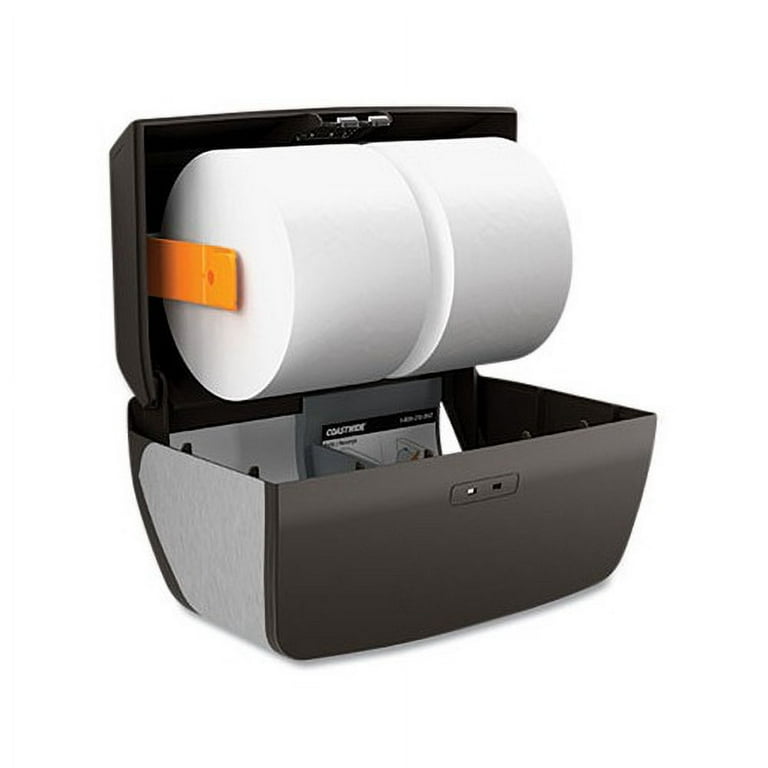 J-Series Duo Bath Tissue Dispenser, 11.49 x 6.9 x 7.55, Black/Metallic J-Series Duo Bath Tissue Dispenser, 11.49 x 6.9 x 7.55, Black/Metallic