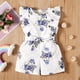 thumbnail image 3 of Odeerbi 3M-6Y Niñas Verano Rompers Ruffle Floral Sudadera Manga Corta Suspensión Pantalones Cortos Generales Con Cintura, 3 of 3