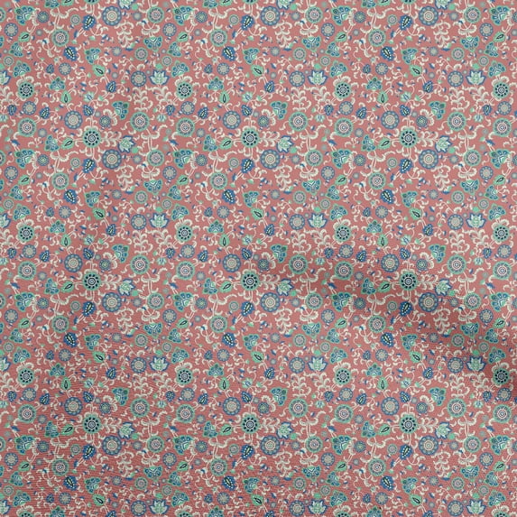 oneOone Silk Tabby Orange Fabric Asian Suzani Diy Clothing Quilting Fabric Print Fabric By Yard 42 Inch Wide