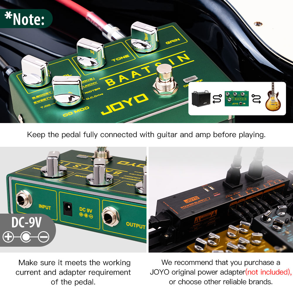 JOYO R-11 8 in 1 Overdrive Distortion Guitar Effect Pedal Classic Sounds True Bypass