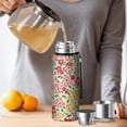 thumbnail image 4 of 20 Oz Pioneer Flower Coffee Tumbler Double Wall Insulated Stainless Steel Water Bottle | Metal Reusable Thermoses Flask with Cup Cap | Leak & Sweat Proof with Anti-Dust Lid, 4 of 7
