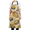 thumbnail image 5 of Kitchen Apron with 2 Pockets Adjustable waterproof Cooking Aprons for Women Men Chef Yellow Rugby and Star, 5 of 7