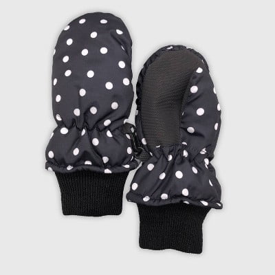 black infant mittens