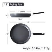 SENSARTE Nonstick Ceramic Frying Pan Skillet, Induction Omelette Pan Egg Pan, Healthy Cookware Chefs Pan with Heat-Resistant Handle, Gray, 12