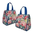 thumbnail image 2 of Pioneer Flower Floral Print Pattern Insulated Lunch Bag for Women & Adults,Large Portable Soft Cooler Lunch Bag,Thermal Food Storage Tote with Pearl Cotton,8.66L,8.75x5.75x9.5 Inch, 2 of 6