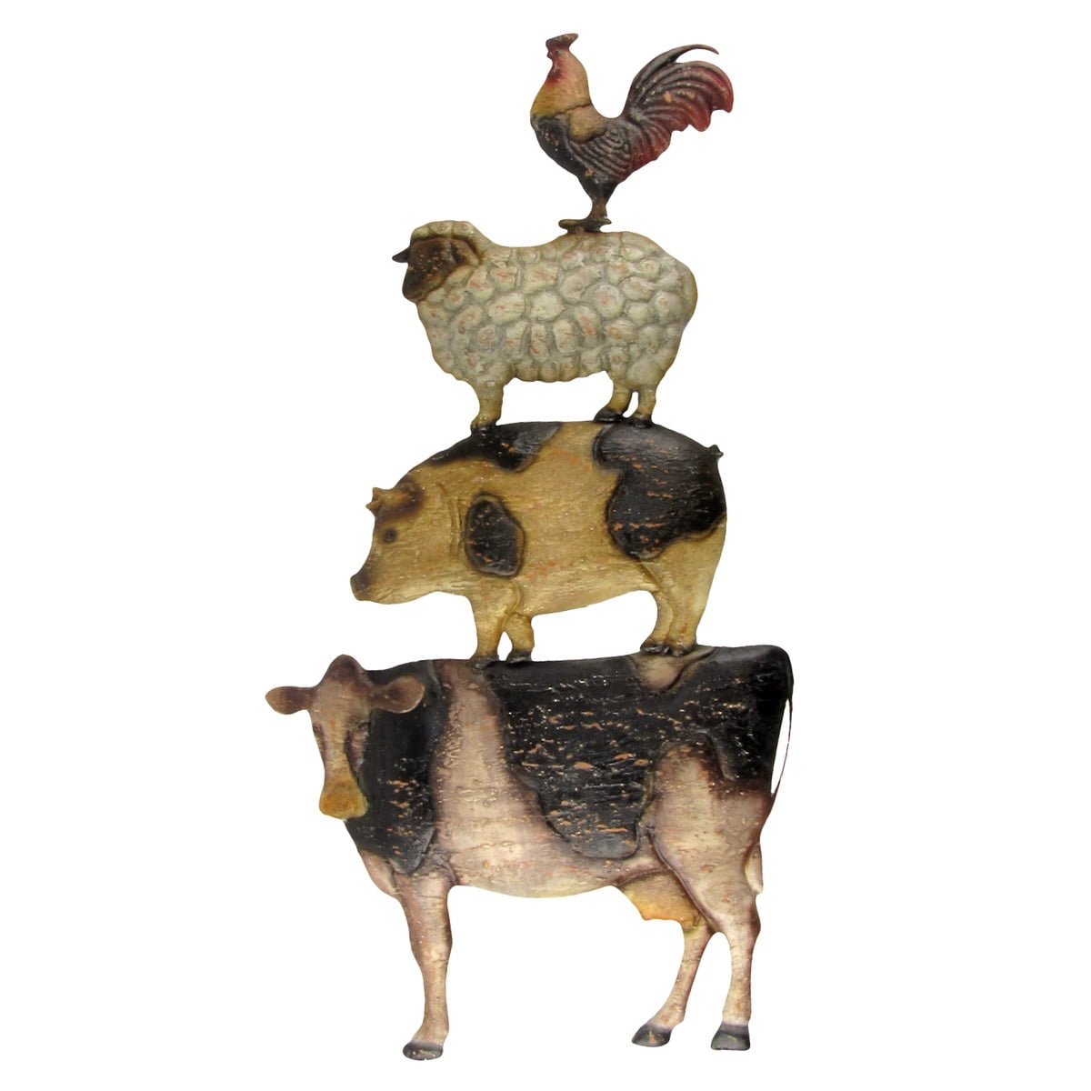 Barn Yard Farm Animals Sign Cow Pig Hog Rooster Rustic Primitive