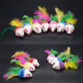 thumbnail image 4 of HSHDLDF 20 PCS Furry Cat Toys Squeak Mouse Rattle Mice Cat Catcher Pet Toys with Feather Tails (Random Color), 4 of 7