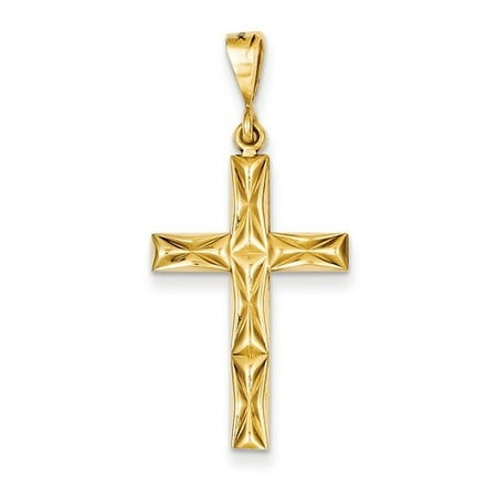14k Yellow Gold Reversible Latin Cross Pendant