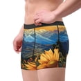 thumbnail image 2 of Gukieu Sunset Sky Sunflower Print Men's Boxer Briefs, High Elastic Moisture Wicking Boxer Briefs Underwear-Medium, 2 of 5