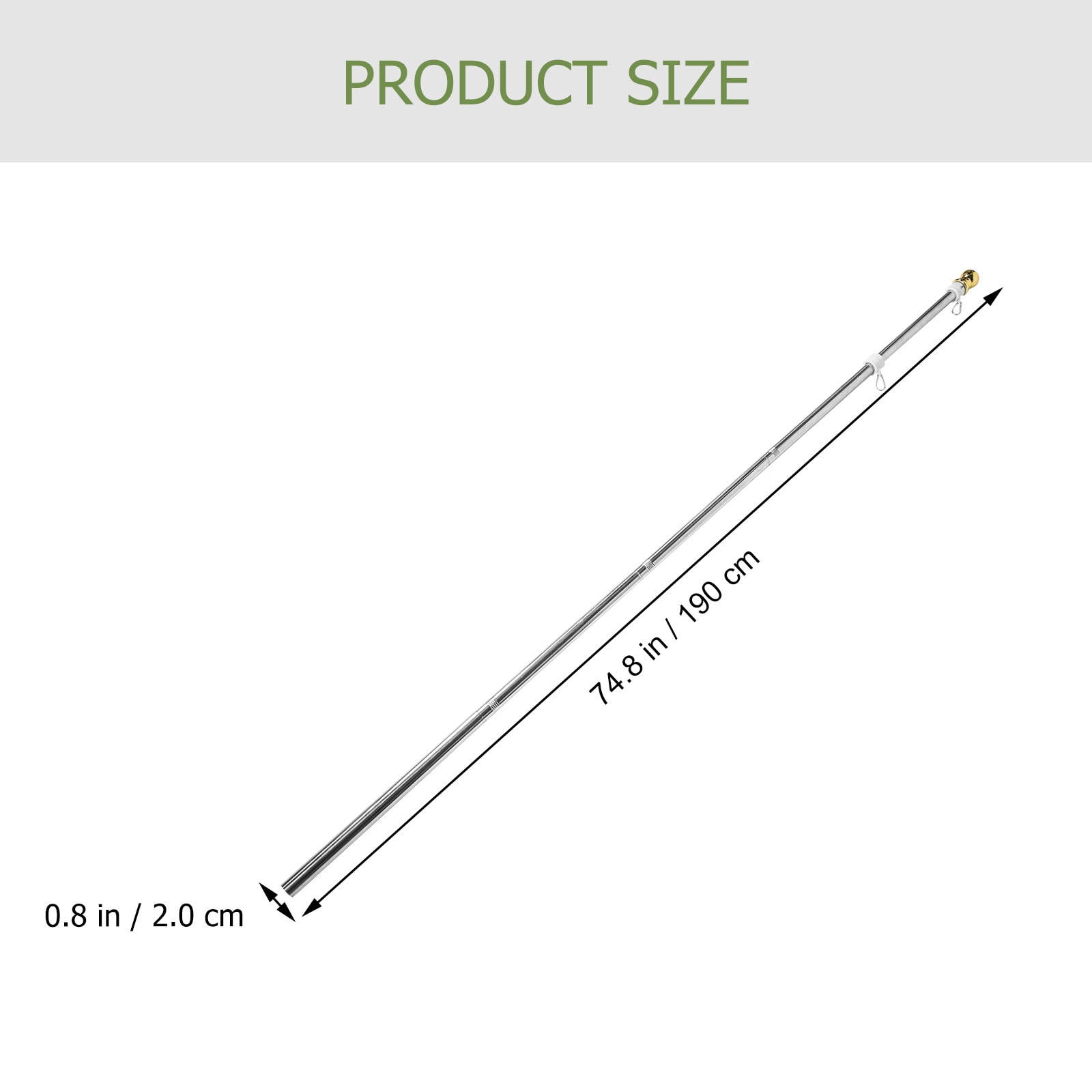 SEWOART 1Set Stainless Steel Flagpole for Outdoor Use Rustproof Metal Pole with Free Rotation Anti Winding Ring