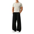 thumbnail image 7 of CLOISE Palazzo Pants for Men Casual with Pockets Big and Tall Breathable Mid Waist Wide Leg Long Pants Elastic Waist Solid Baggy Vacation Outfits Black 5XL, 7 of 7
