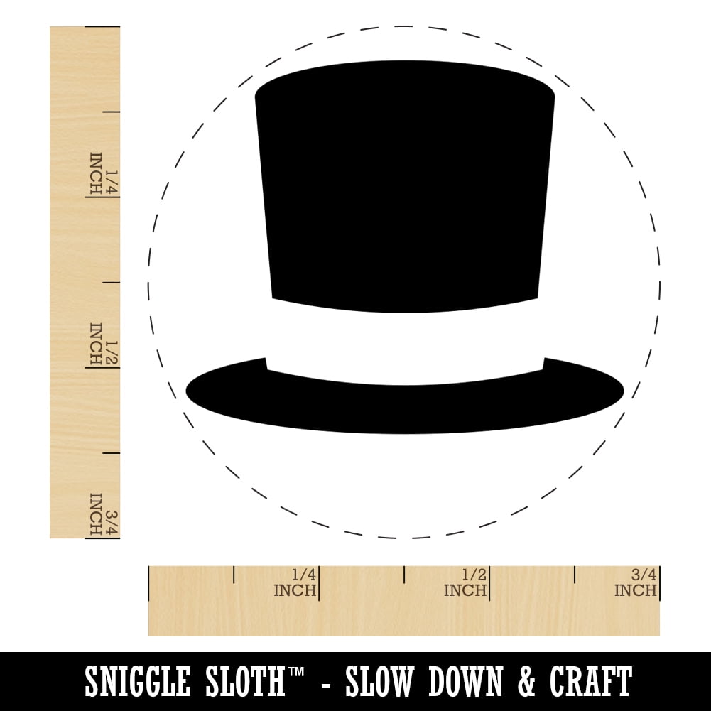 Top Hat Self-Inking Rubber Stamp Ink Stamper - Blue Ink - Small 3/4 Inch