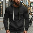 thumbnail image 5 of AnuYalue Cargo Hoodie for Mens Winter Fleece Multi Pockets Outdoor Hooded Sweatshirt Loose Fit Long Sleeve Pullover, 5 of 8