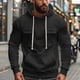 thumbnail image 5 of pstuiky camisetas de manga larga para hombre, Blusa de moda para hombre, de color liso, con capucha, manga larga, cordón ajustable y botones en los bolsillos. salir tops m, 5 of 9