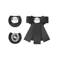 thumbnail image 3 of INSPIRE CHIC Women's Bow Brooch Solid Color Pre-Tied Ribbon Faux Rhinestone Elegant Bow Ties Black, 3 of 4