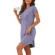 thumbnail image 4 of INSPIRAR CHIC Camisones de Mujer Camisetas de Noche con Impresión de Gatos Vestido de Sueño de Manga Corta Túnicas de Noche XS Gris Púrpura, 4 of 6