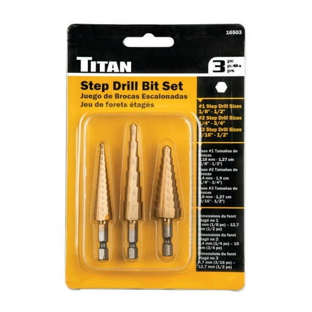 UPC: 0802090165030 | Titan Tools 16503 3 Piece Step Drill Set