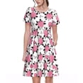 thumbnail image 1 of Disketp Rose Flowers para Vestido de Manga Corta para Mujeres, Vestidos de Verano para Mujeres, Casual y Holgado para la Playa, 1 of 6