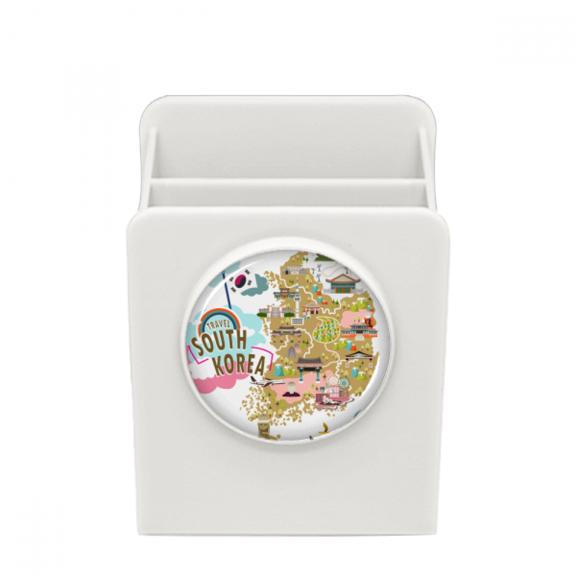 South Korea Map Love Travel Desk Pencil Holder Cup Pen Organizer