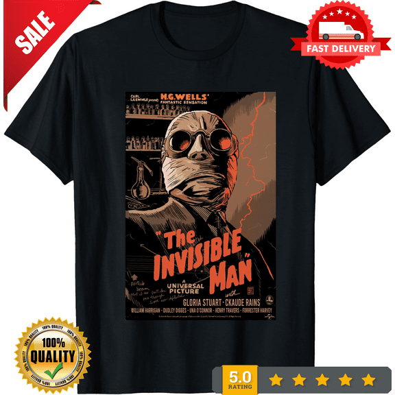 Classic Invisible Man Classic Movie Poster Tee, Vintage Film T-Shirt, LIMITED EDITION-TH65599