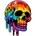 thumbnail image 2 of CafePress - Vibrant Multicolor Skull - 3"x3" Square Wood Ornament, 2 of 3