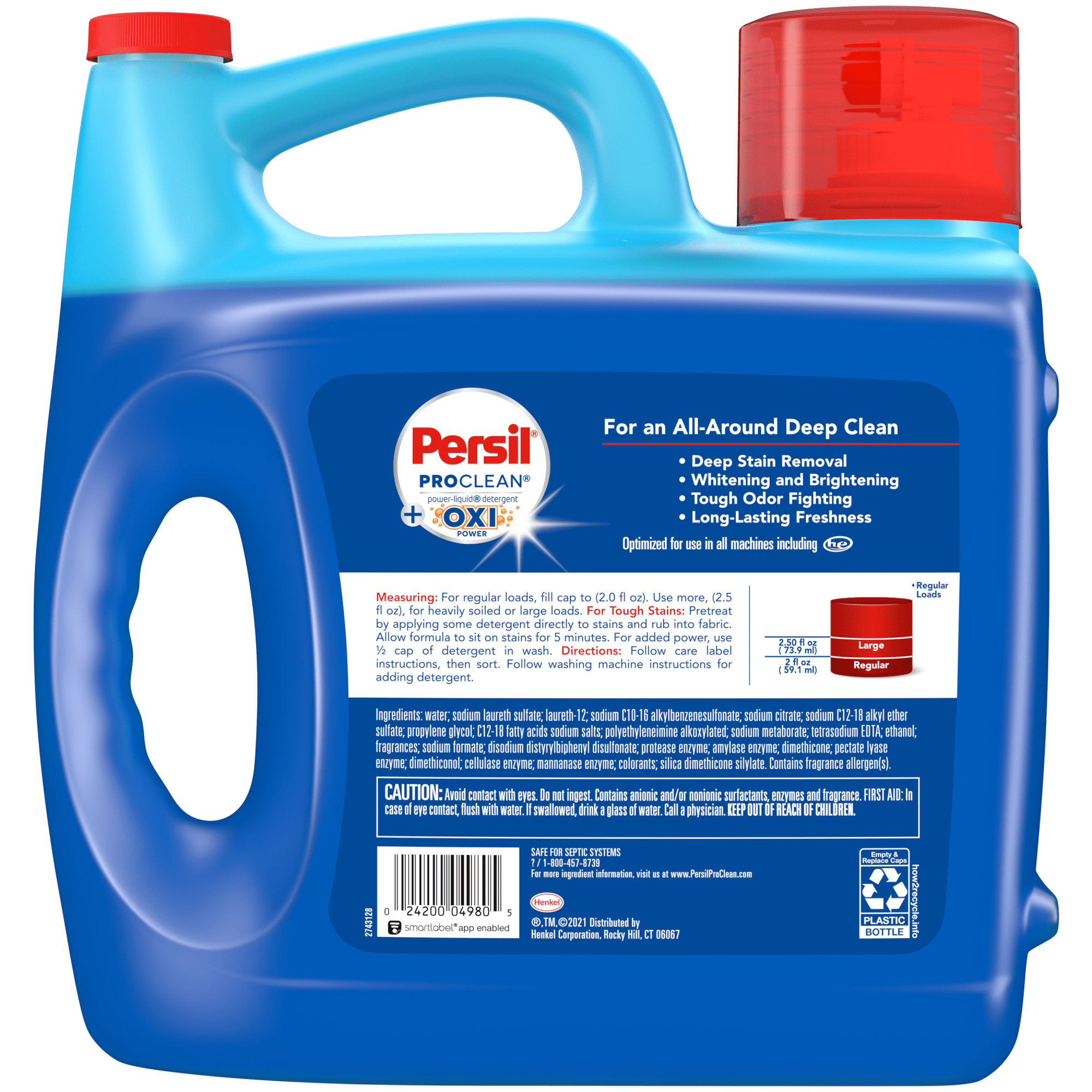 Persil ProClean Liquid Laundry Detergent, High Efficiency (HE),  Plus OXI Power, 225 Ounce, 112 Total Loads