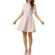 thumbnail image 4 of INSPIRE CHIC Vestido de skater elegante de tweed con cuello redondo y manga corta para mujer XL Rosa, 4 of 6