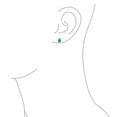 thumbnail image 3 of Bling Jewelry Womens Traditional Turquoise Bezel Set Dome Button Oval Stud Earrings Gold Plated, 3 of 4