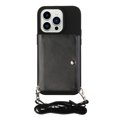 thumbnail image 2 of For Iphone 14 Pro Max Crossbody Lanyard Wallet Card Bag Phone Case(Black), iPhone 12 Pro Max, 2 of 5