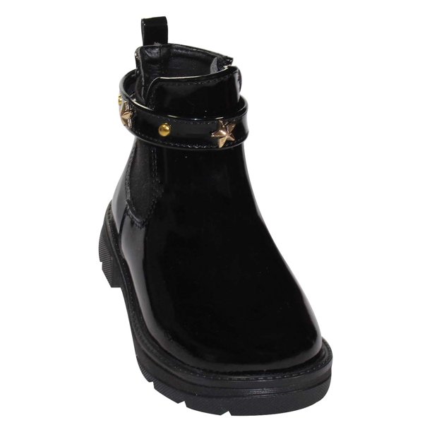 BOTA CASUAL LEON NIÑA NEGRO CHAROL 7013 LEON 7013p