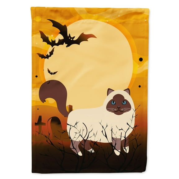 Carolines Treasures BB4441GF Halloween Birman Cat Flag Garden Size Small multicolor
