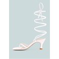 thumbnail image 5 of DORITA White Kitten Heel Lace Up Sandal, 5 of 9